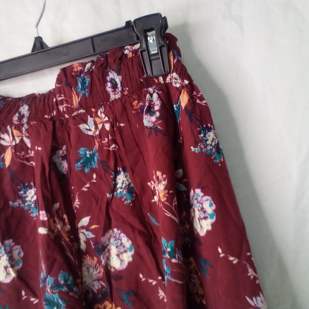 Abound Shorts Women L Casual Pull On Pockets Floral Red Blue Orange - Picture 11 of 13